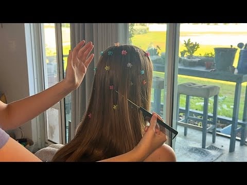 ASMR ~ BRUSHING AND PLAYING WITH MY SISTER’S HAIR 🦋🌸
