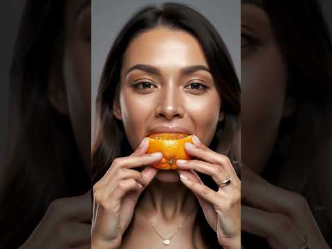 Glittering Orange ASMR Crunch 🍊✨ Ultra Close Up Slow Mo Juice Burst