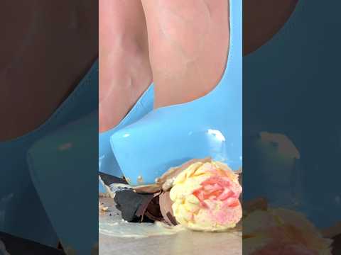 Ice Flakes vs. Frozen Rose! Oddly Satisfying Heel Food Crushing! ASMR