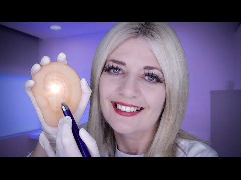 ASMR Ear Exam & Ear Surgery Consultation - Otoscope, Ear Touching, Measuring, Latex Gloves, Typing