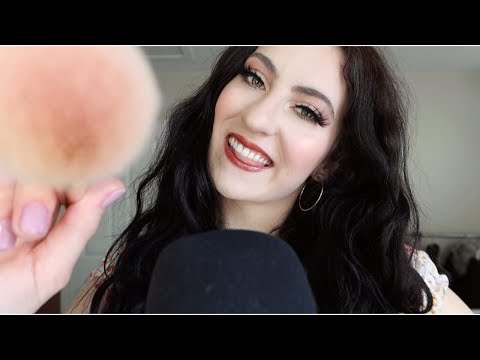 ASMR Slow Face Brushing and Tongue Clicking - Calming