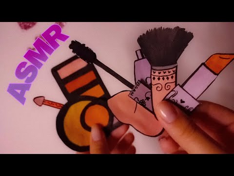 MAQUIAGEM DE PAPEL ASMR ARTESANAL 💄💤 (COM SONS REAIS!)