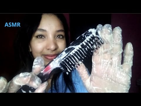 ASMR Cabeleireira fazendo sua Progressiva (lavando, aplicando por mechas, pranchando) Com sons reais