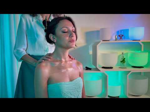 HAIR PLAY e MASSAGGIO CALMANTE 💆🏻‍♀️ Real Person ASMR 🌿 AURA Crystal HEALING Chakra Gola e Cuore