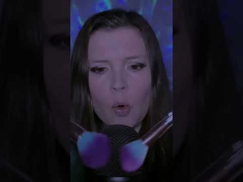 ASMR Aggressive Bare Mic Brushing With Makeup Brushes and Mouth Sounds #asmr #brushing