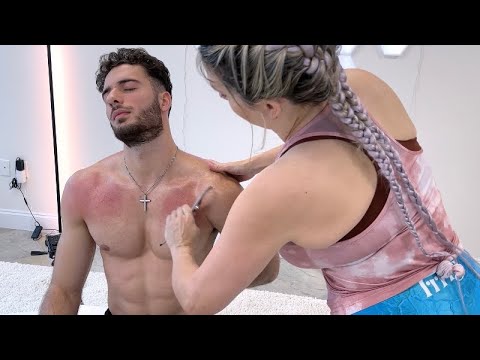 42 min of Pure ASMR Chiro Back Crunches & She uses Her FOOT to get His Spine Moving