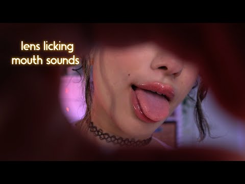 ASMR Lens licking BUT with gentle layered mouth sounds 😌