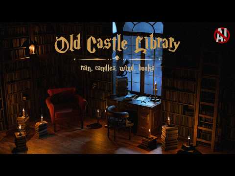 You inherited a 300-year-old library | soft rain, howling wind, candle crackle, book sounds | No AI