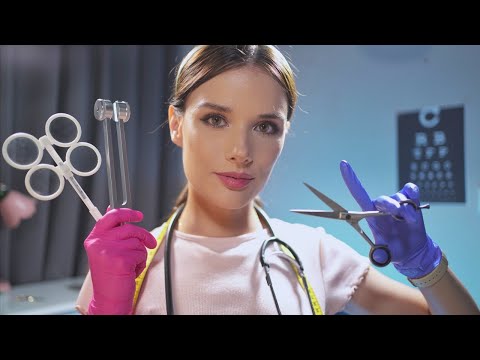 ✨ FASTEST ASMR - Face, Eye, Ear, Hair Cut, Orbital Cranial Nerve Exam -  Roleplay for Sleep