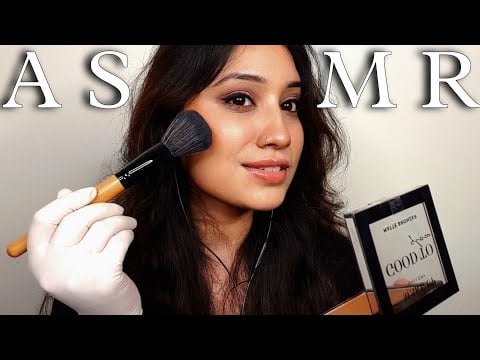 ASMR | Doing My Makeup💄With Gloved Hands | White Gloves, Whispering, Mouth Sound | THE VJ ASMR
