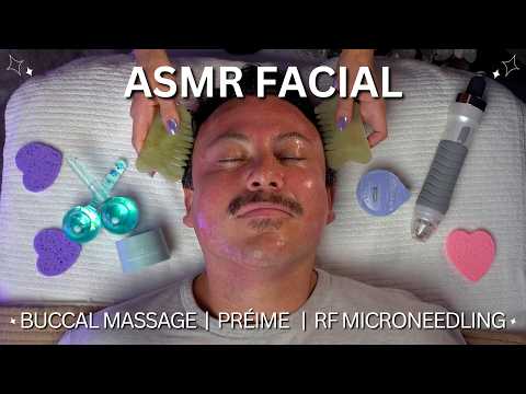 His First Buccal Massage + RF Microneedling 😮 Full ASMR Facial