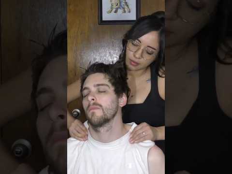 He MELTS Under This ASMR Shoulder Massage 😌