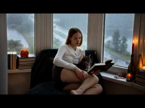 Rain Sounds  🌧️ Cozy Reading by the Window | Relaxing ASMR