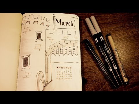 Plan With Me / March 2019 Bullet Journal Setup 🏰 ASMR Soft Spoken