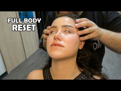 DEEP TOUCH ASMR FEMALE BODY MASSAGE + head,face,ear,neck,arm,palm,back,shoulder,eyebrow massage