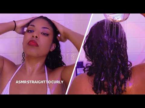 ASMR Straight To Curly Hair, Hair Sounds, Scalp Scratching