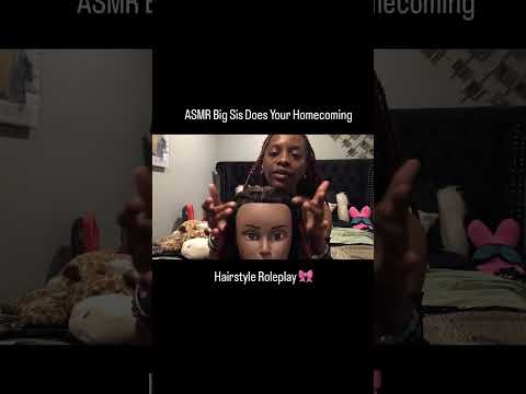 ASMR 🎀 Big Sis Styles Your Hair for Homecoming. #satisfyingvideo #roleplayasmr #asmrhairplay