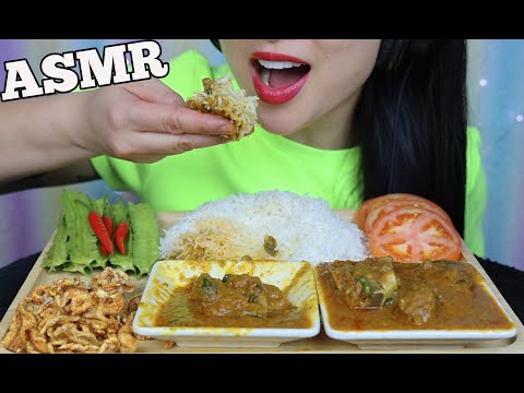 ASMR MUTTON GOAT CURRY + BASMATI RICE (EATING SOUNDS) NO TALKING | SAS-ASMR