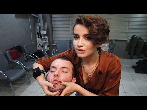 💈ASMR FOAMY FACE & HEAD WASH w/ SOFT MASSAGE | LADY BARBER MARY