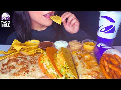 ASMR TACO BELL MUKBANG | DORITOS LOCOS TACOS, CRUNCHY TACOS & NACHO FRIES (NO TALKING)