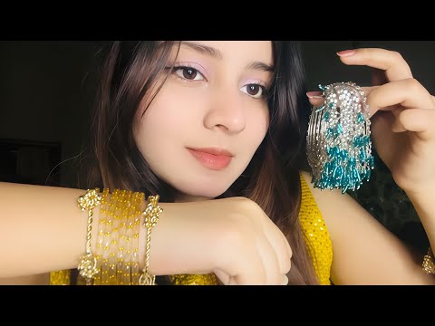 (ASMR) My jewellery collection💎 (Indian bangles, Handmade earrings✨) 