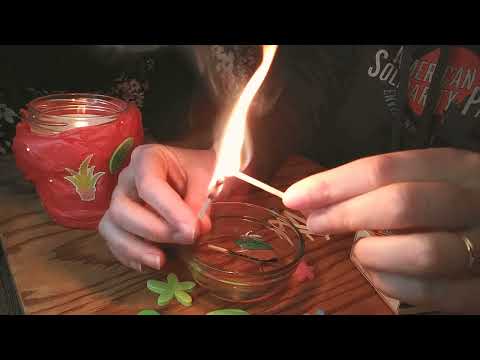 MATCHES ASMR {Lighting/Extinguishing Fire} Candle - Sizzling - Scratching - No Talking