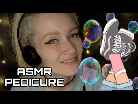 ASMR - big sis gives you a pedicure roleplay (sudsy + lather sounds) 🧼🧽🧴