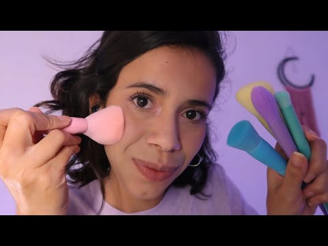 ASMR | Fazendo minha make com novos pincéis | com conversa aleatória