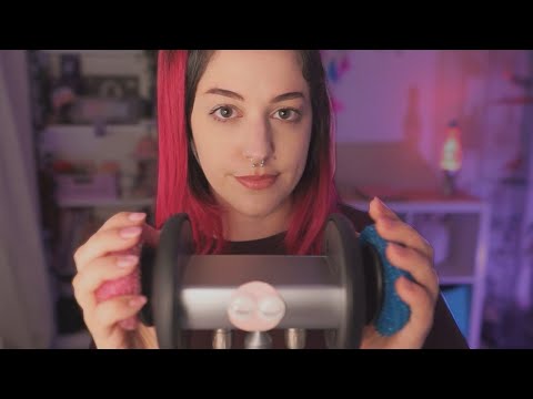 ASMR EAR MASSAGE - Masaje con esponjas y aceite