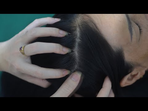ASMR Nape Scratching & No Talking Hair Parting, Therapy Sounds For Relaxation ( Real Person )