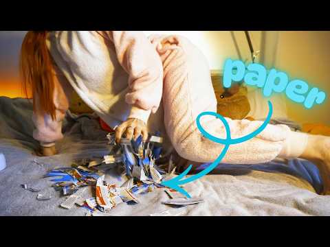 ASMR Paper Tearing with the Cat