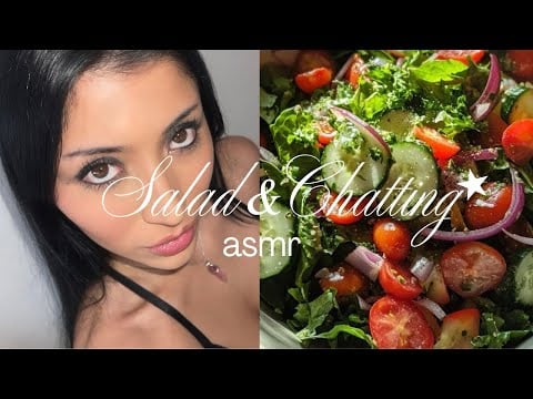ASMR 🥗 eating salad & talking about random things 