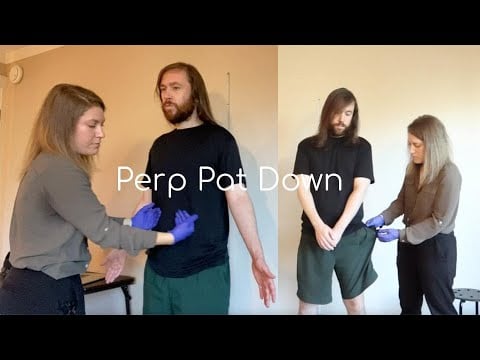 ASMR Pat Down and Perp Check — Shoe Molding, Luminol Spray & Evidence Brushing