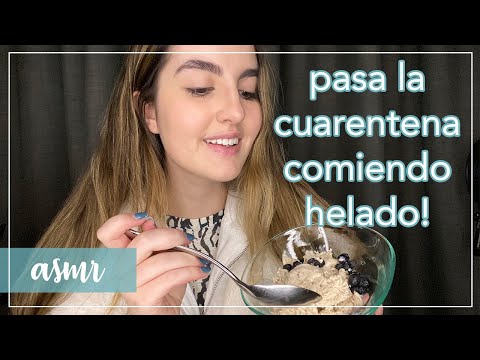 ASMR en español - Preparando y comiendo HELADO VEGANO de vainilla!