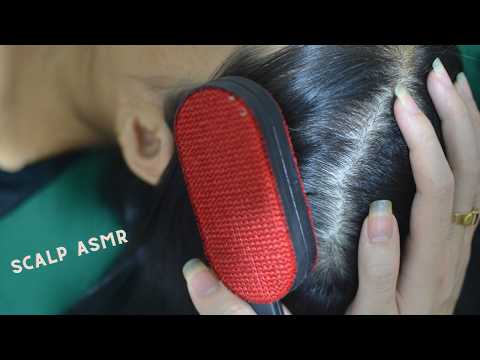 ASMR Hair Parting And Scratching Sounds, Hair Combing On Real Person For Relaxation