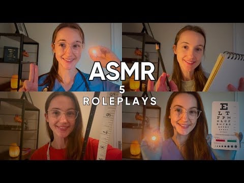 ASMR Cranial Nerve Exam, Eye Exam, Measuring You & Sketching You (5 Roleplays)
