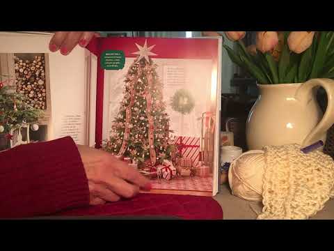 Ad-free ASMR; flipping through Christmas decorating and baking book, whispered commentary