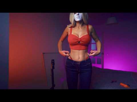 ASMR Jeans Try-On | Leather Scratching & Rustling Sounds for Relaxation with GF Mia