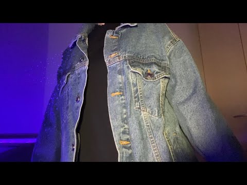 ASMR denim jacket scratching