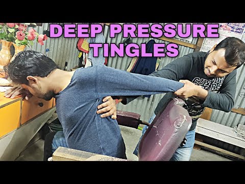 Indian street barber asmr head and body deep pressure massage with cracking