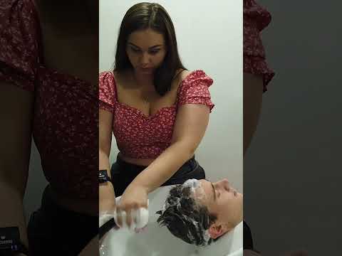 Texture hair wash #asmr #ladybarber #hairwash #deepsleep