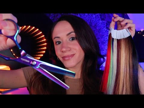 ASMR / Sleep Inducing Haircut & HairDye (realistic)