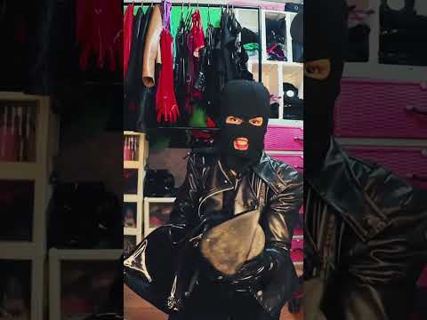 Robber Girl in BALACLAVA MASK steals Your LEATHER PVC Thigh High BOOTS Roleplay