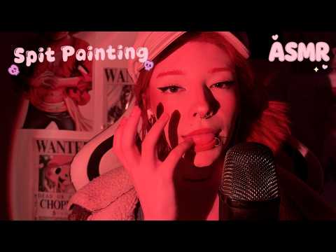 Spit Painting ASMR You Up Close 👁️👄 (Visuals + Mouth Sounds)