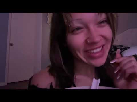 ASMR eating sounds (up close whispers) 