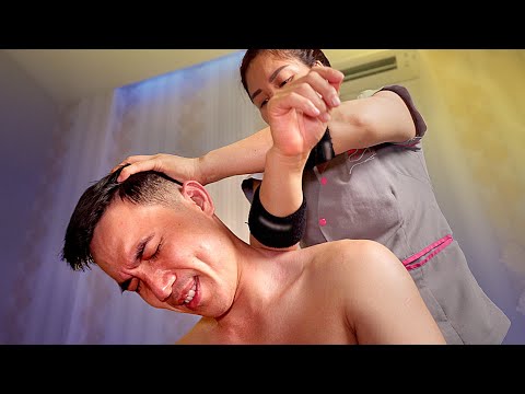 ASMR 🔥 I Got an Intense Full Body Massage from Expert | Foot Reflexology | Head Massage Relaxing