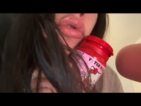 ASMR chewing hello kitty gum 😸