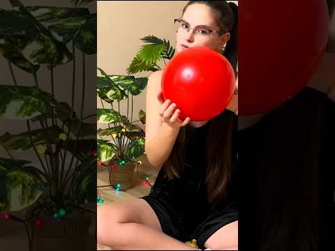 Blowing Red Christmas Balloon #balloon #asmr #blowingup