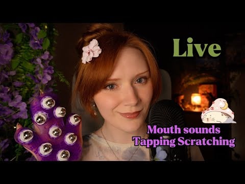 ASMR Jellyfish Kisses🪼Inaudible whisper,Mic scratching Mouth sounds,Thunderstorm,Wooden Makeup 💕