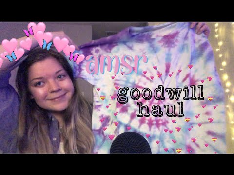 asmr goodwill thrift haul 💜 💘+ fabric scratching sounds